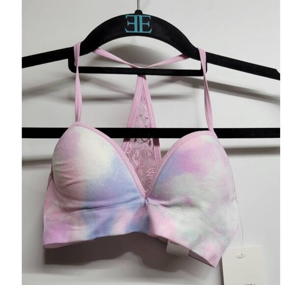 NORDSTROM  Girls S (7/8) PINK LAVENDER TIE DYE Bra - Picture 1 of 3